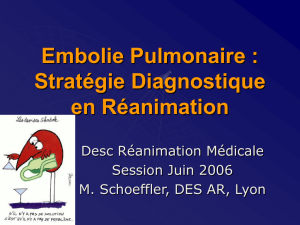 Embolie Pulmonaire : Diagnostic