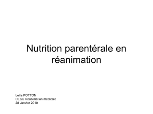 Nutrition parentérale en réanimation