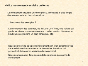 4.4 Le mouvement circulaire uniforme