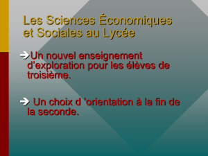 Les Sciences Économiques et Sociales au Lycée