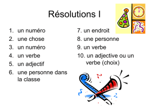 Résolutions I