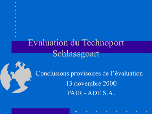 Evaluation du Technoport Schlassgoart