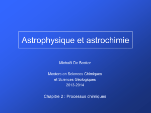 Introduction à l`astrochimie - Département d`Astrophysique