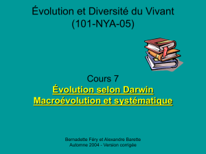 L`évolution selon Darwin