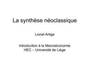 La synthèse néoclassique Lionel Artige Introduction à la