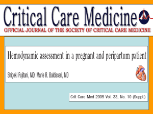 Fujitani S et al. Hemodynamic assessment in a pregnant and
