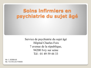 Soins infirmiers en psychiatrie du sujet âgé