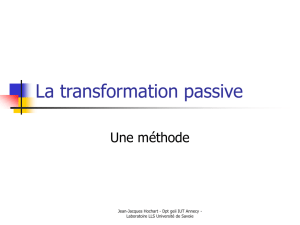The passive transformation