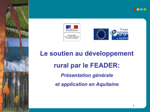 Présentation du Fonds européen agricole pour le développement rural