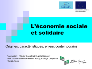 L`économie sociale et solidaire - Collège Coopératif en Bretagne