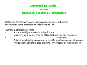 Les récepteurs de l`immunité innée
