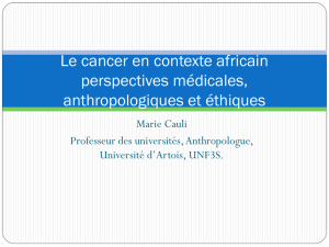 Le cancer en contexte africain perspectives anthropologiques et