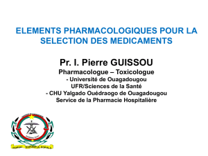 PPT - 1,04 Mo Elements pharmacologiques pour la sélection des