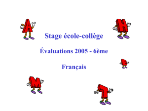 Stage école-collège Évaluations 2005
