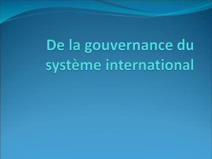 De la gouvernance du système international