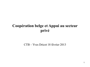 Coopération belge et Appui au secteur privé