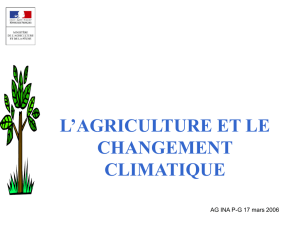 l`agriculture et le changement climatique