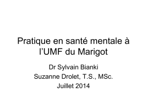 Pratique en santé mentale à l`UMF du Marigot
