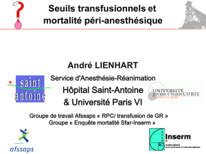 Seuils transfusionnels et mortalité péri