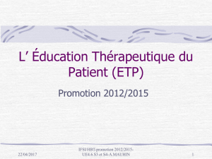 L` Education Thérapeutique du Patient (ETP)