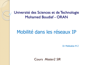 Mobile IP - Université des Sciences et de la Technologie d`Oran