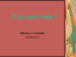 D`OU VIENT L`INFO – Manon et Camille