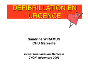 Défibrillation en urgence - DESC Réanimation Médicale