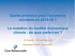 D. Ferrand – DG Coe-Rexecode Convention CISMA – 25 juin 2015