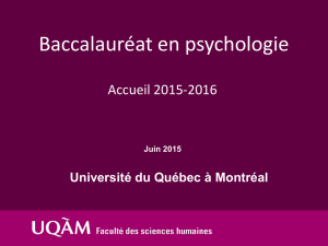 Coordonnatrice de programme - UQAM | Département de psychologie