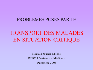 PROBLEMES POSES PAR LE TRANSPORT DES MALADES EN