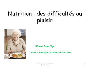 Intervention C. Vasseur, Diététicienne Nutritionni