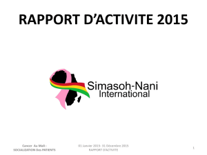 rapport d`activite 2014 - SIMASOH NANI INTERNATIONAL