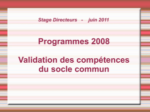 2. Validation des compétences du socle commun (prog 2008)