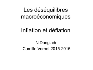 Les déséquilibres macroéconomiques Inflation et