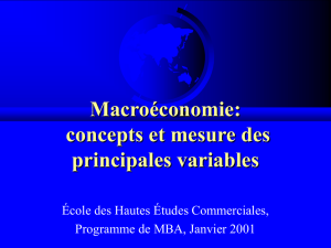La macroéconomie: concepts et mesure des principales variables
