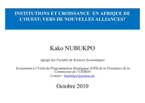 NUBUKPO KAKO Institutions et croissance en Afrique de l`ouest PPT