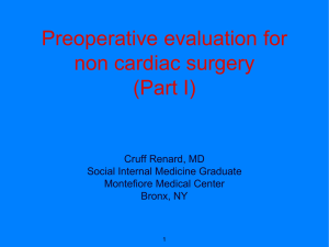 Preoperative evaluation for non cardiac surgery