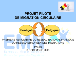 Projet pilote de migration circulaire en Belgique