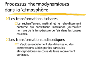 Propriétés thermodynamiques de l `atmosphère