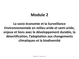 Module 2 La socio économie et la Surveillance Environnementale