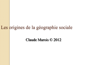Cours 18 Les origines de la géographie sociale 2012