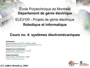 École Polytechnique de Montréal Département de génie