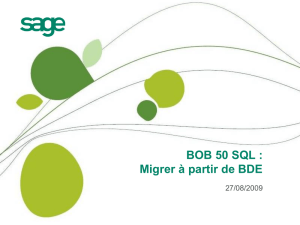 BOB 50 SQL - migrer