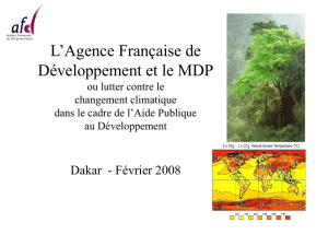 L`Agence Française de Développement et le MDP ou