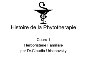 Histoire de la Phytotherapie