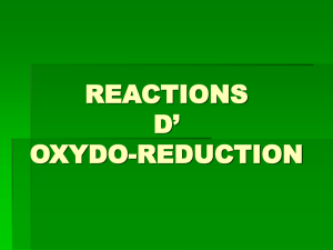 REACTIONS D` OXYDO-REDUCTION Réaction entre les ions Fer (III)