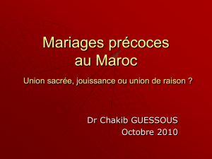 conf mariages precoces - Association Marocaine de sexologie