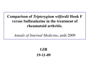 Comparison of Tripterygium wilfordii Hook F versus Sulfasalazine in