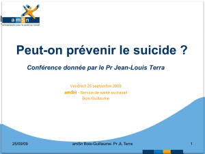 Le diaporama de présentation du Pr Terra