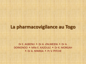 La pharmacovigilance au Togo ppt, 1.23Mb
